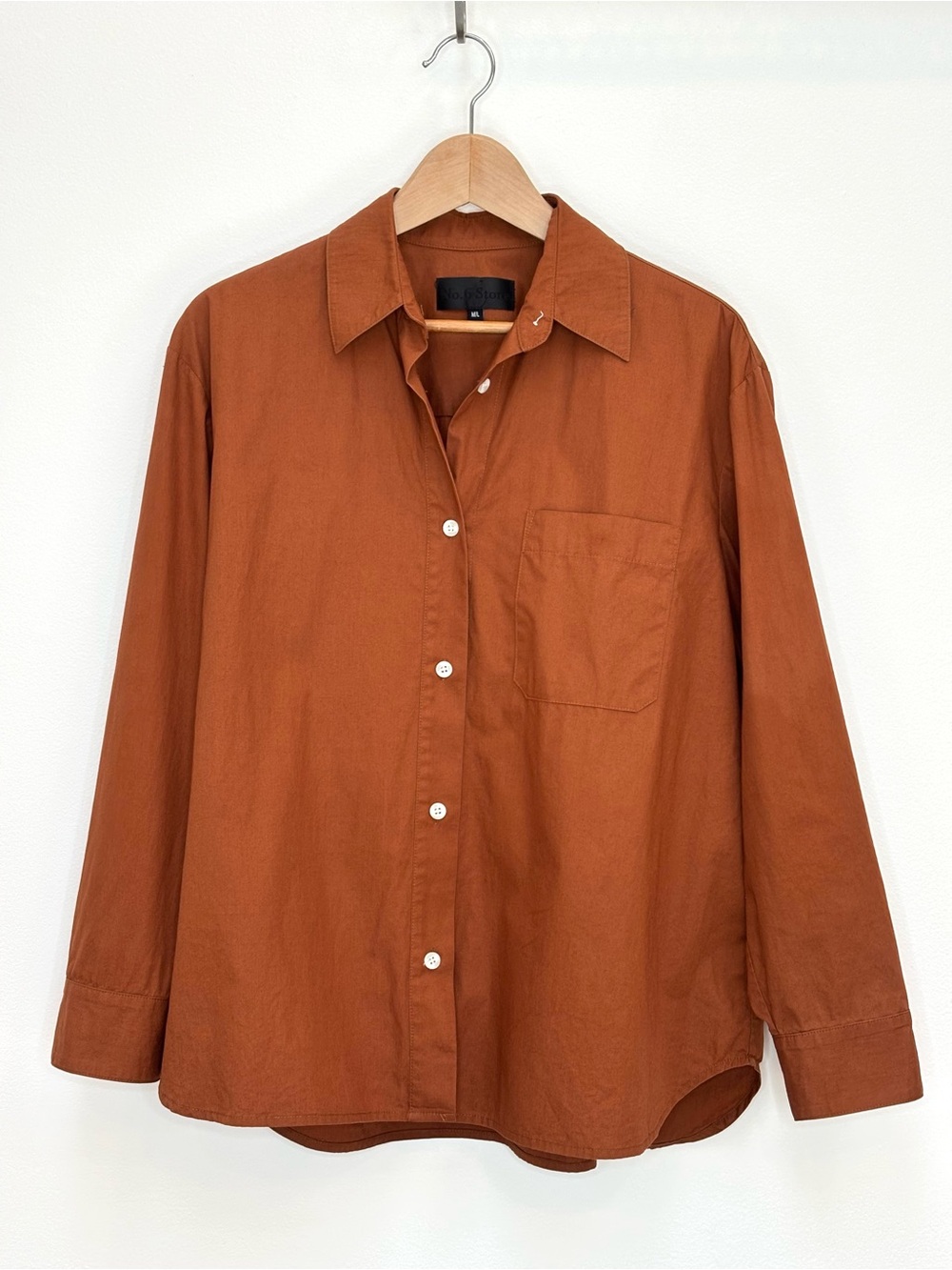 No. 6 Store Oversized Button Down Shirt M/L Rust Brown Japanese Cotton